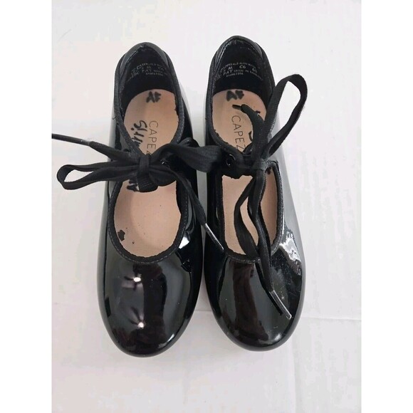 Capezio Tyette Tap Shoe, Style N625C Black Patent Tap Shoe, girls sizing 12.5 - Picture 2 of 6